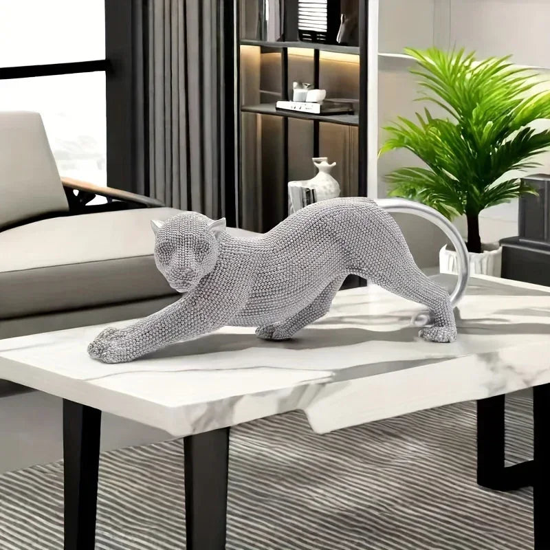 Artful Rhinestone Leopard Figurine Statue, product packaging - House Of Avana