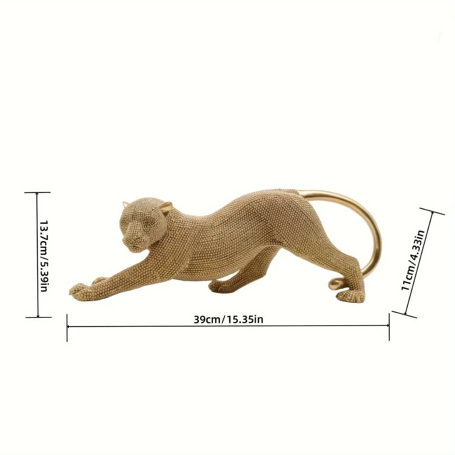 Artful Rhinestone Leopard Figurine Statue, side view - House Of Avana