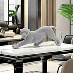 Artful Rhinestone Leopard Figurine Statue, angled view - House Of Avana