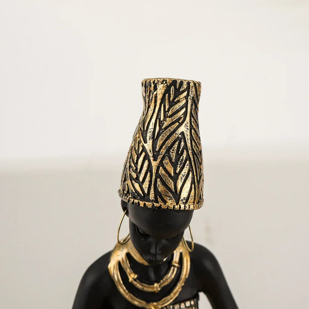 Figurine - Golden African Tray, product packaging - House Of Avana
