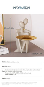 Modern Abstract Couple Figurine Key Tray - Resin Jewelry Holder & Home Decor, Perfect for Entryway, Wedding Gift, and Holiday Celebrations, Entrance, Desktop Decor, Shape, Modern Style, Art Theme House Of Avana