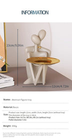 Modern Abstract Couple Figurine Key Tray - Resin Jewelry Holder & Home Decor, Perfect for Entryway, Wedding Gift, and Holiday Celebrations, Entrance, Desktop Decor, Shape, Modern Style, Art Theme House Of Avana [[SKU:HOA-SCU-170]]