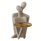 Modern Abstract Couple Figurine Key Tray - Resin Jewelry Holder & Home Decor, Perfect for Entryway, Wedding Gift, and Holiday Celebrations, Entrance, Desktop Decor, Shape, Modern Style, Art Theme House Of Avana [[SKU:HOA-SCU-170]]