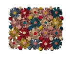 Fleur Raffia placemat, Multicolor Flowers woven tabletop
