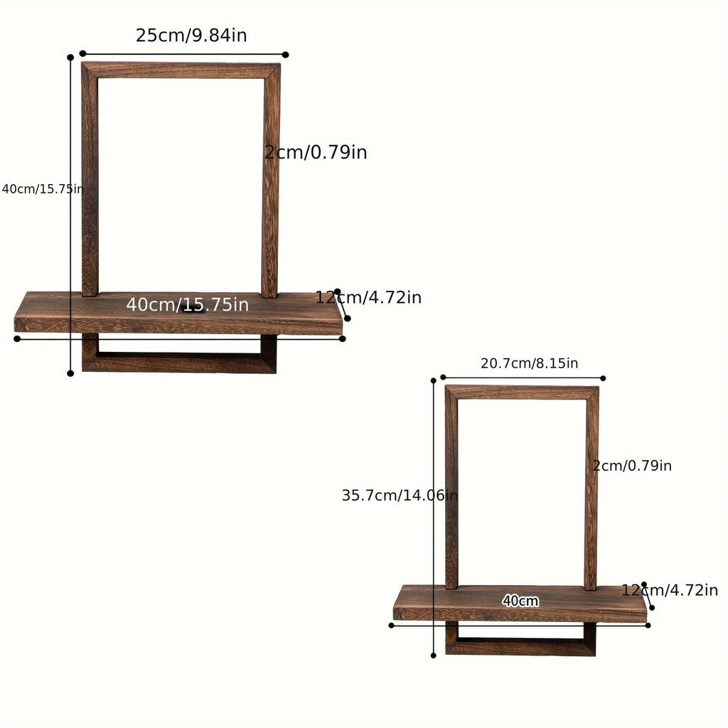 Floating Shelves - Rustic Wooden S, side view - House Of Avana [[SKU:HOA-MSC-022]]