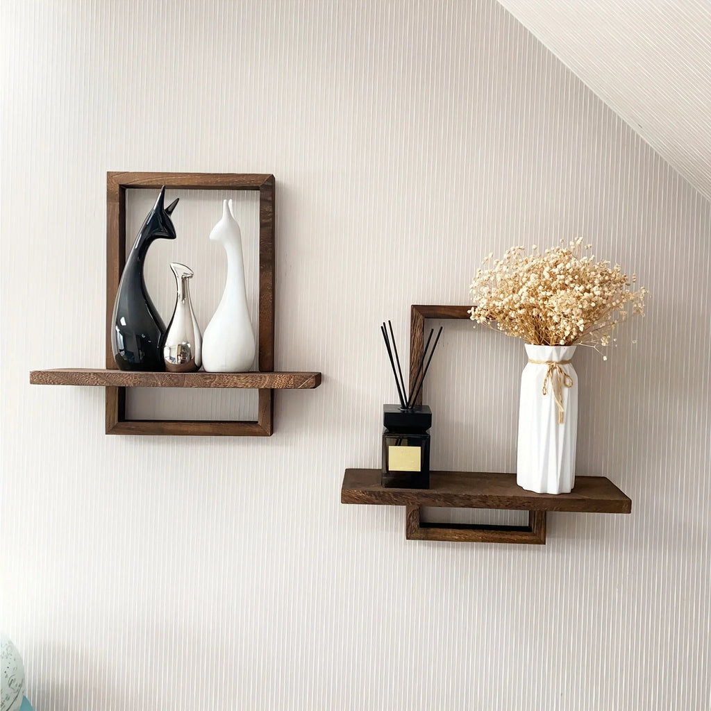 Floating Shelves - Rustic Wooden S, detail shot - House Of Avana [[SKU:HOA-MSC-022]]