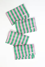 Backordered: Flora Stripe Cocktail Napkins, Set of 4 Archive New York