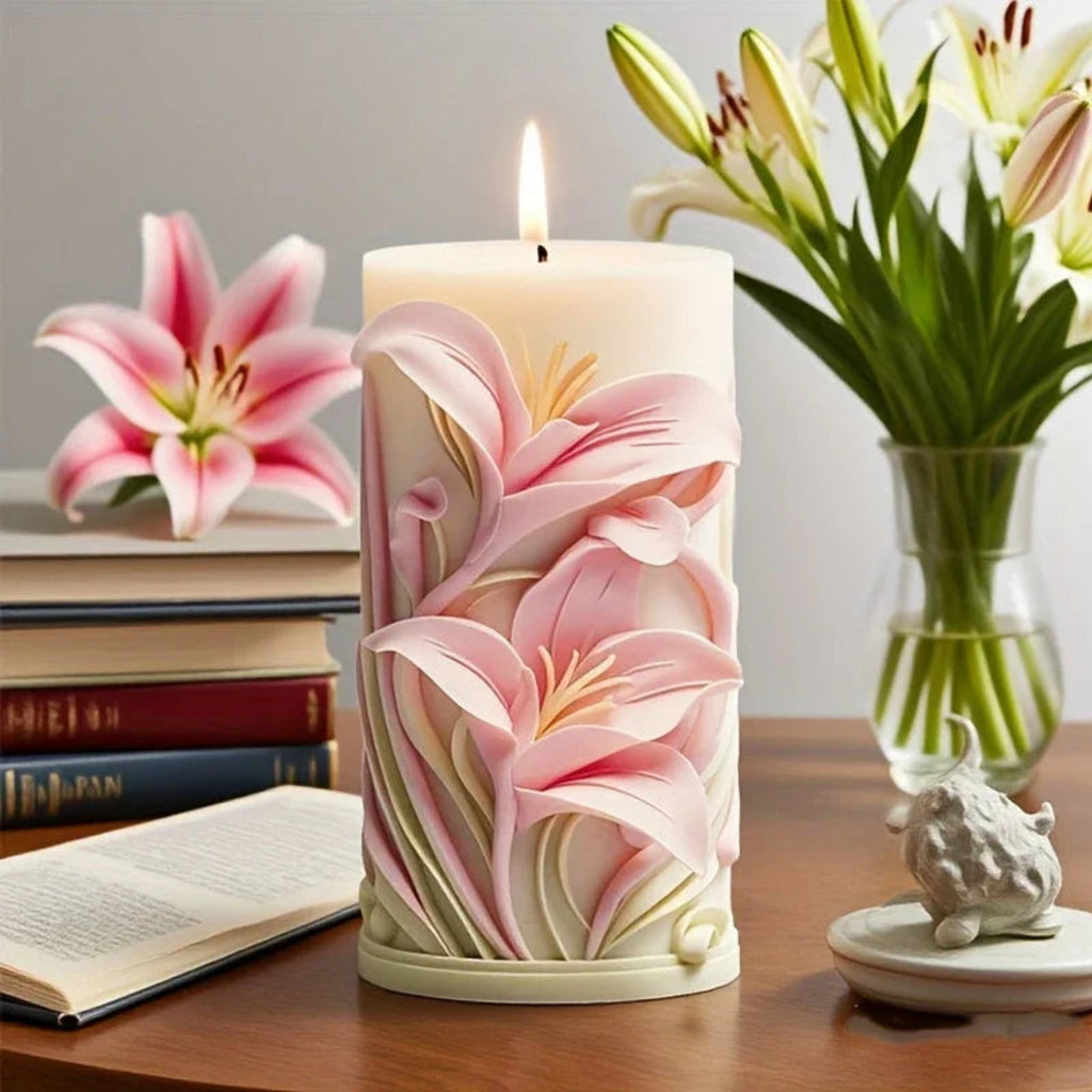 Elegant White Silicone Tulip Lily Mold for DIY Candles, Soap & Aromatherapy Crafts - Reusable, Durable & Flexible with Intricate Floral Design, Perfect for Home Decor & Gift Making, Candle Making Supplies House Of Avana