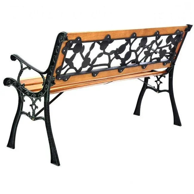 Flowers Outdoor Patio Park Cast Iron Garden Porch Chair Bench