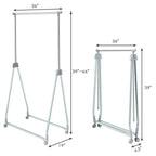 Folding Extendable Metal Garment Rack Clothes Hanging Rod with Lockable Wheels