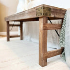 Vintage-Inspired Reclaimed Wood Folding Bench Decor Steals