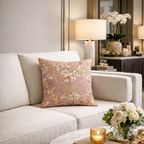 Fontainebleau Embroidered Linen Pillow Cover, 18 x 18