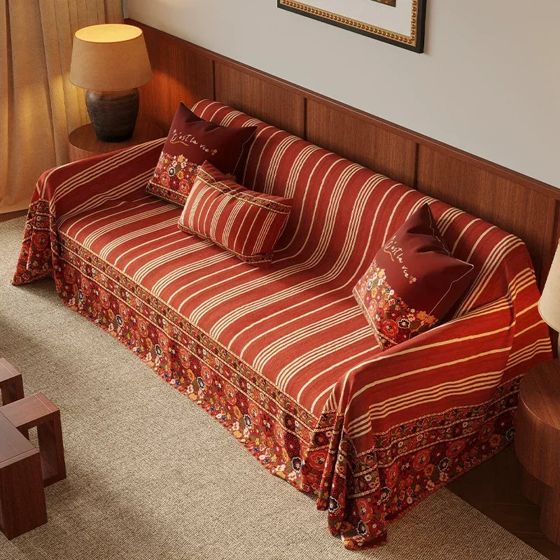 Four Season Red Couch Cover – Stylish, Cat-Proof & Dog-Friendly Sofa Protector