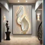 Gold Accent Feather Canvas Wall Art Home Decor House Of Avana