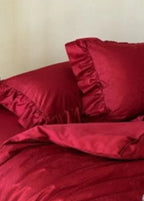 Elise French Lace Jacquard Satin Bedding Set / Dark Gray Ever Lasting