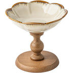 Fruit Bowl - Ceramic Wooden Round