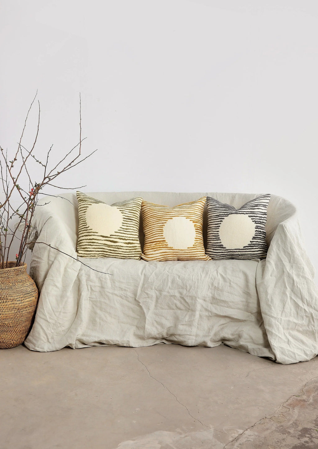 Full Moon Throw Pillow, angled view - House Of Avana