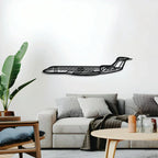 G700 Metal Aircraft Wall Art - Ncp0568, back view - House Of Avana