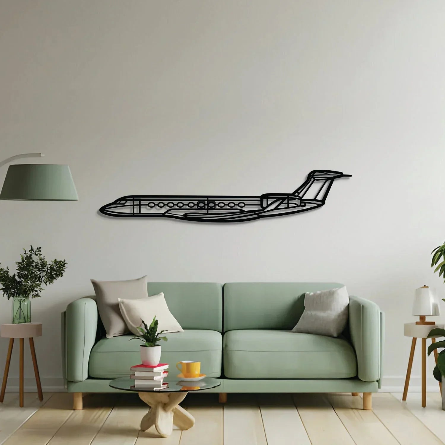 G700 Metal Aircraft Wall Art - Ncp0568, side view - House Of Avana