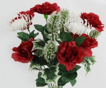 GPB7818 Carnation Bush with Snow X 14 - R Leggs Manufacturing