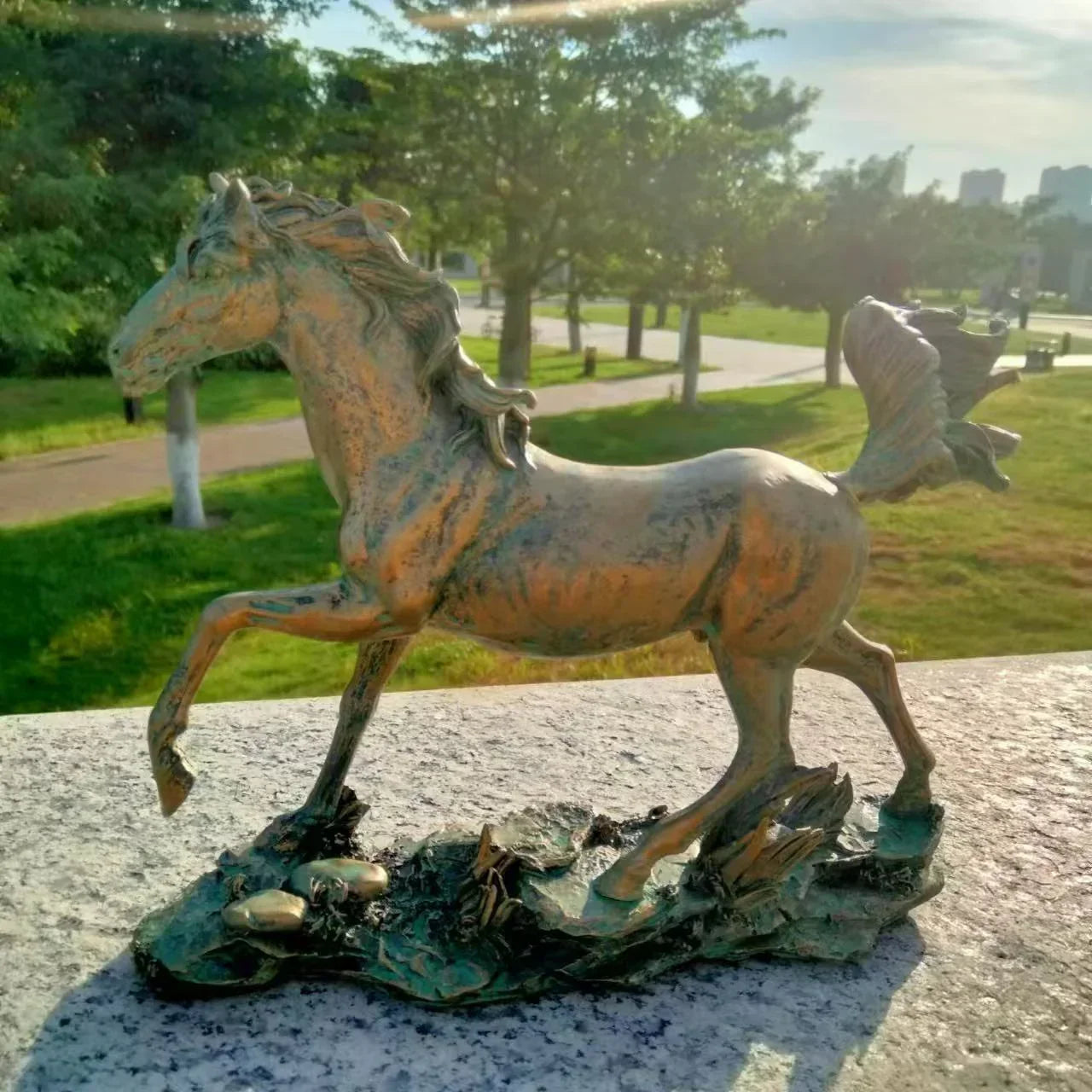 Galloping Horse: A symbol of strength and freedom, featuring a unique resin sculpture design. Suitable for display in indoor cabinets or as room table decor, it also enhances the ambiance when placed outdoors on garden lawns, House Of Avana