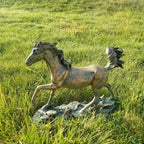 Galloping Horse: A symbol of strength and freedom, featuring a unique resin sculpture design. Suitable for display in indoor cabinets or as room table decor, it also enhances the ambiance when placed outdoors on garden lawns, House Of Avana
