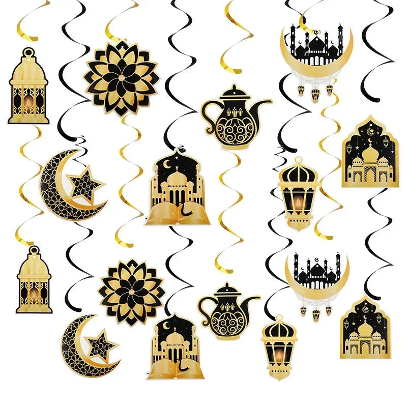 Garland - Ramadan Eid Mubarak Moon Star 8Pcs