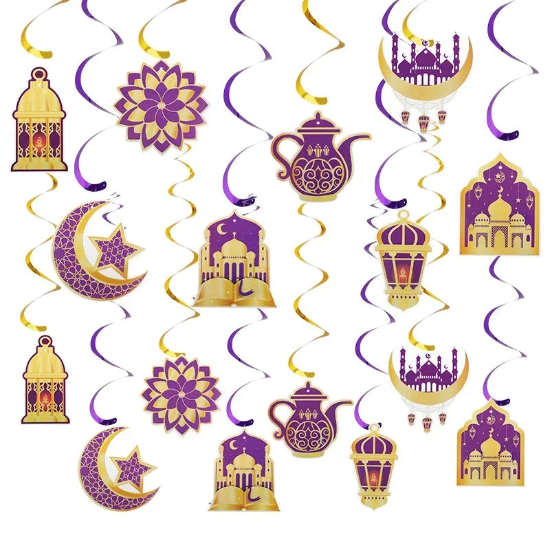 Garland - Ramadan Eid Mubarak Moon Star 8Pcs