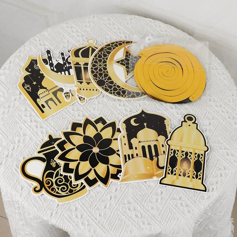 Garland - Ramadan Eid Mubarak Moon Star 8Pcs