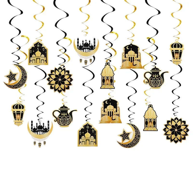 Garland - Ramadan Eid Mubarak Moon Star 8Pcs