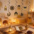 Garland - Ramadan Eid Mubarak Moon Star 8Pcs