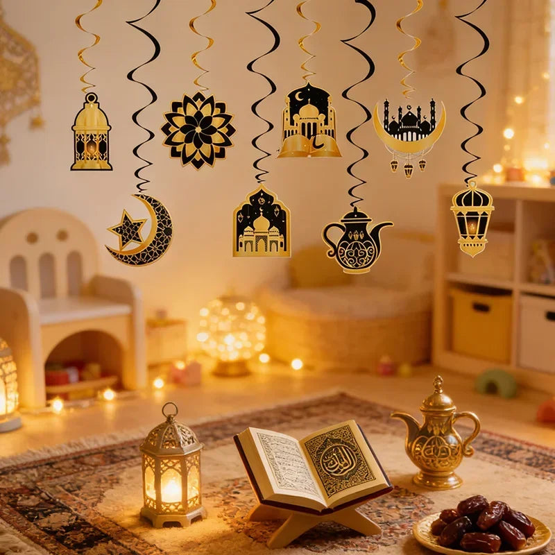Garland - Ramadan Eid Mubarak Moon Star 8Pcs