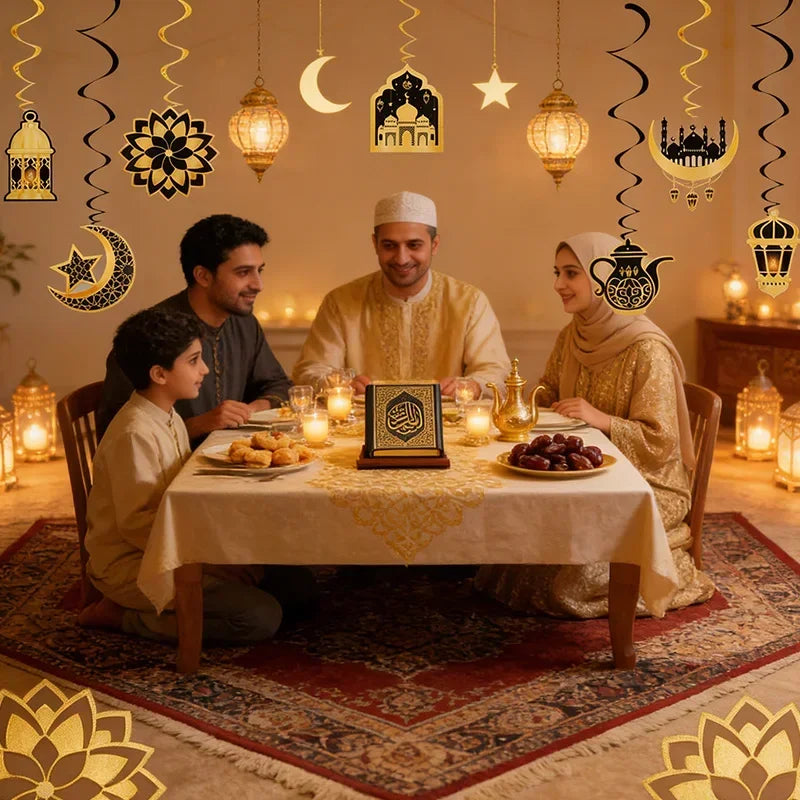 Garland - Ramadan Eid Mubarak Moon Star 8Pcs
