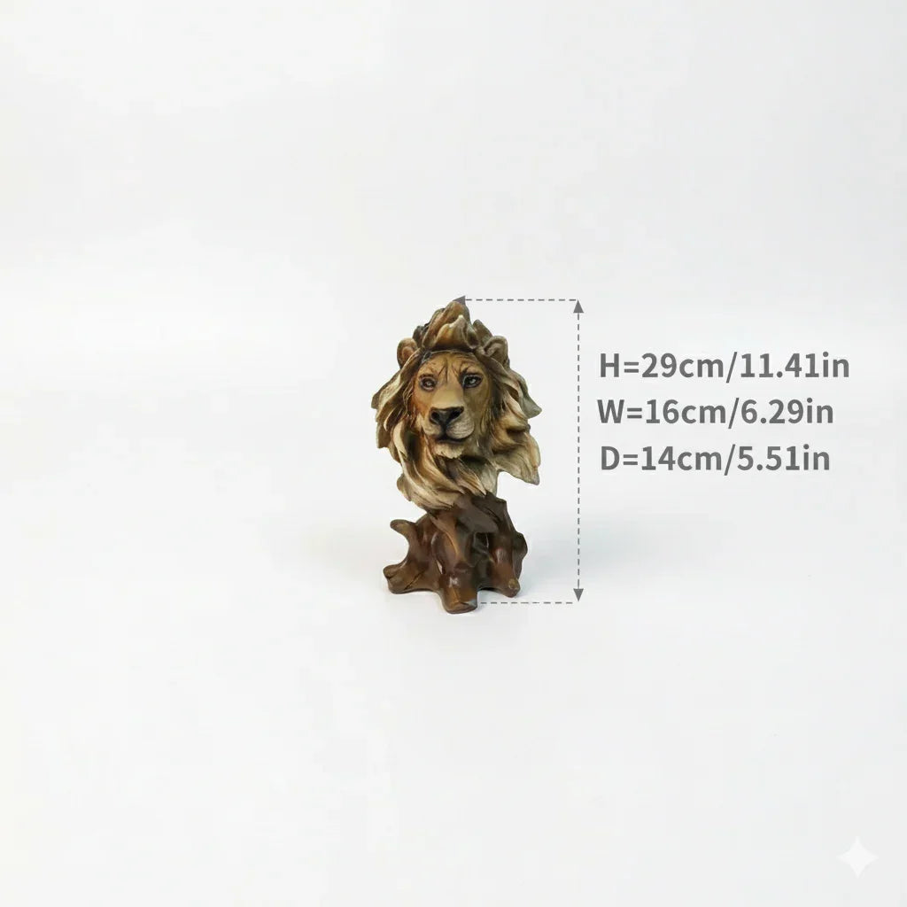 Majestic Lion Head Statue