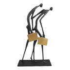 Abstract Teamwork Human Sculpture – Modern Metal Home Decor