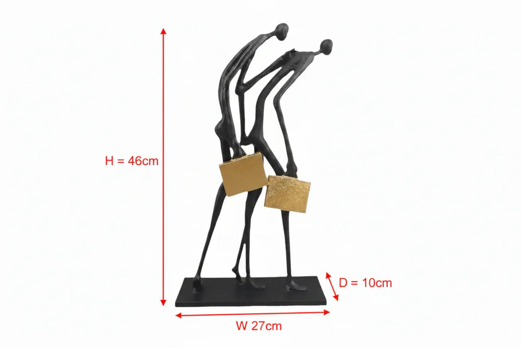 Abstract Teamwork Human Sculpture – Modern Metal Home Decor