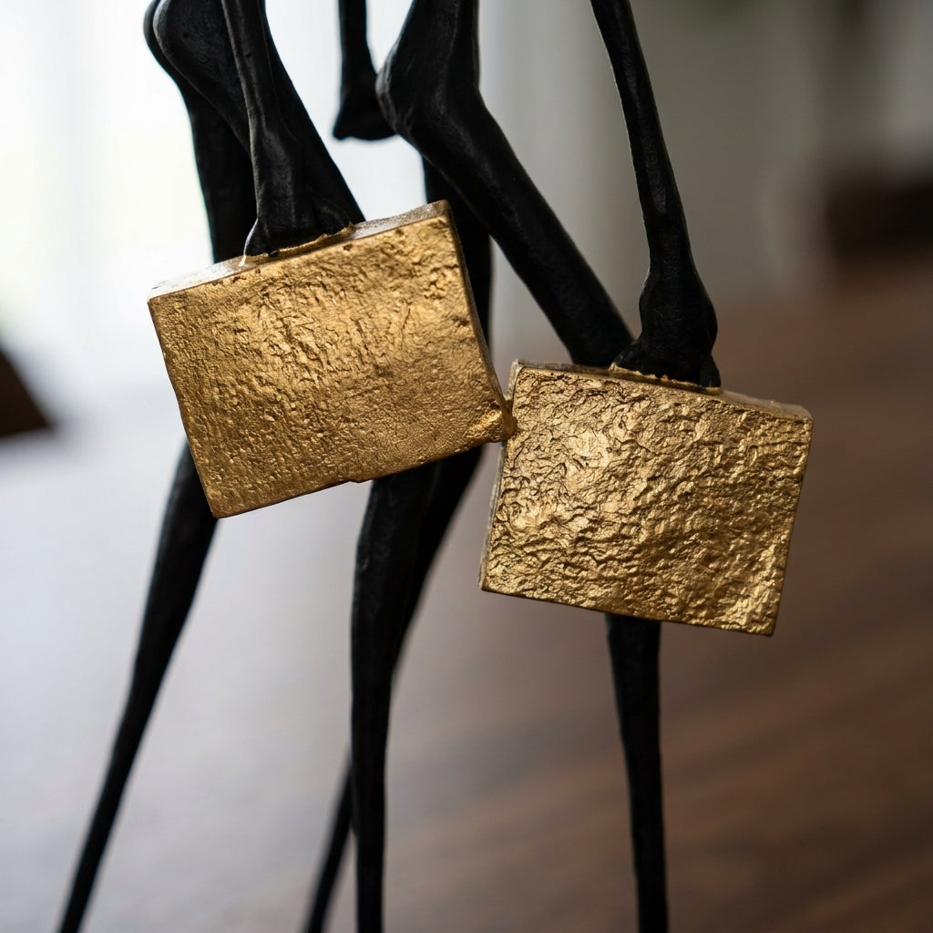 Abstract Teamwork Human Sculpture – Modern Metal Home Decor | Metal Figure Sculpture | top view | Abstract home decor | House of Avana