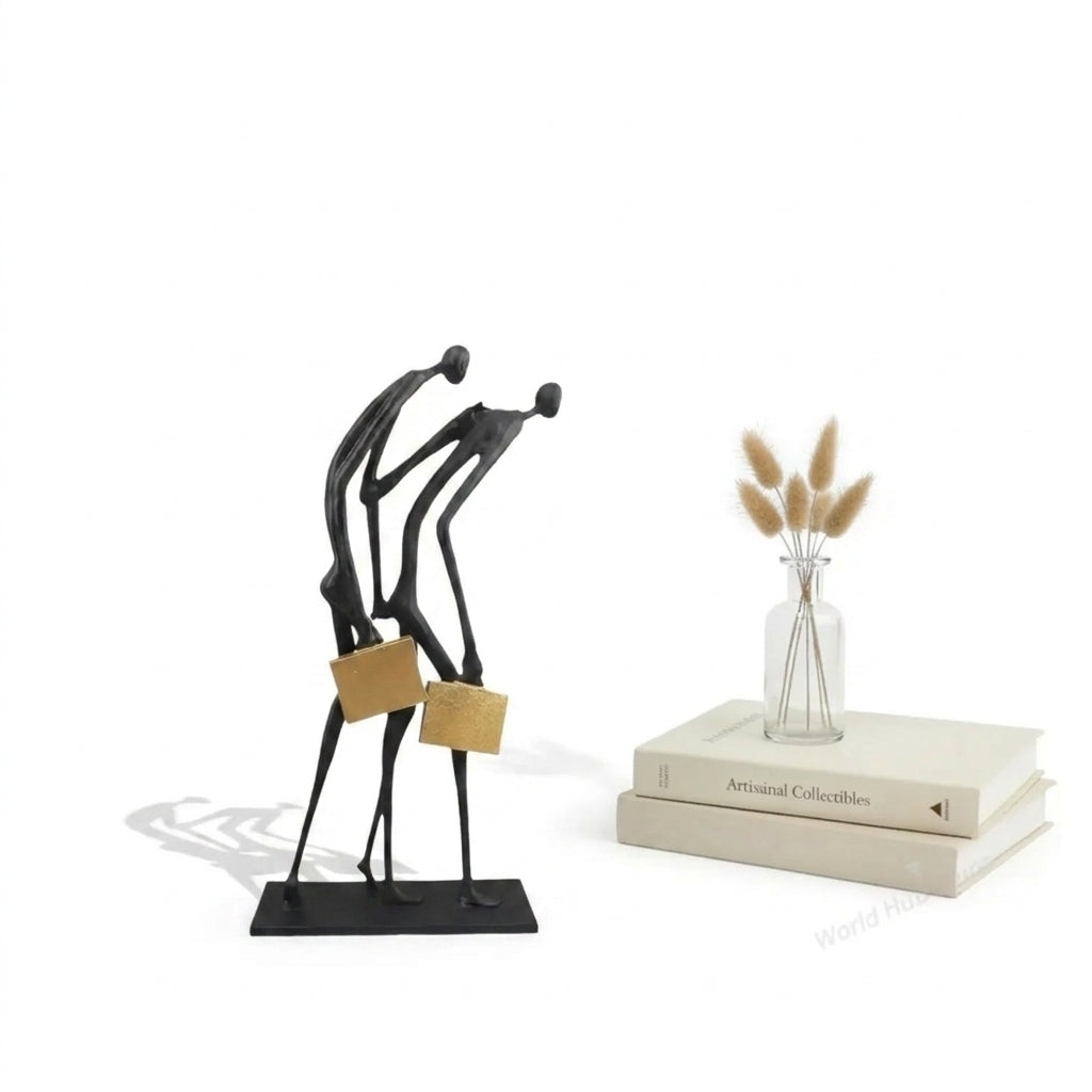 Abstract Teamwork Human Sculpture – Modern Metal Home Decor