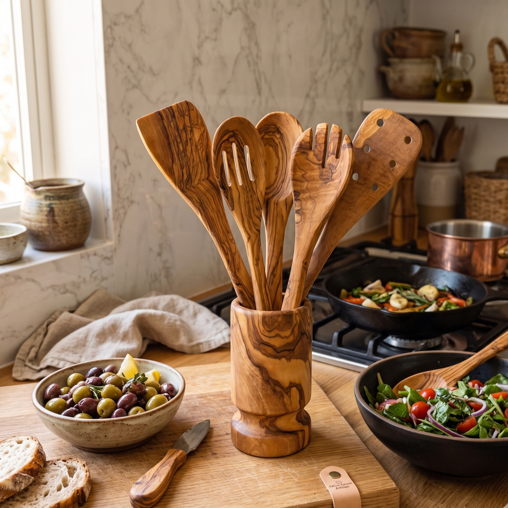 House Of Avana Olive Wood Kitchen Servers - Thumbnail 2