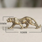 Retro Brass Miniature Leopard Figurine Tabletop