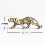 Retro Brass Miniature Leopard Figurine Tabletop