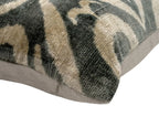 Geometric Gray Beige Throw Pillow 16x24 - Traditional Contemporary Cushion - Elegant Home Décor with Down Feather Insert Canvello