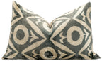 Geometric Gray Beige Throw Pillow 16x24 - Traditional Contemporary Cushion - Elegant Home Décor with Down Feather Insert Canvello