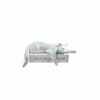 Geometric Lying Cat Figurine, angled view - House Of Avana