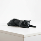 Geometric Lying Cat Figurine, front view - House Of Avana