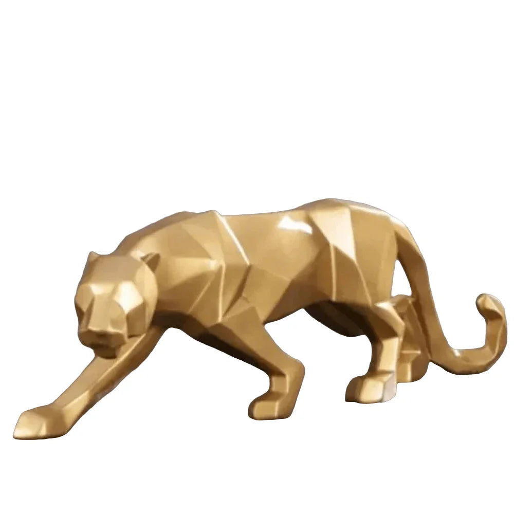 Abstract Panther Statue with Geometric Pattern - House Of Avana [[SKU:HOA-SCU-416]]