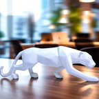 Abstract Panther Statue with Geometric Pattern House Of Avana