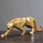 Abstract Panther Statue with Geometric Pattern, side view - House Of Avana