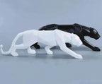 Abstract Panther Statue with Geometric Pattern, front view - House Of Avana