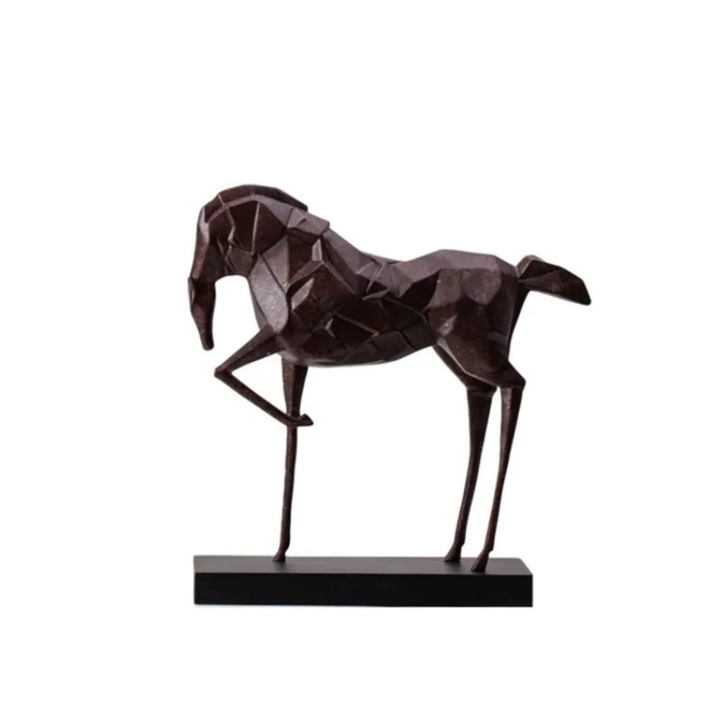 Geometric War Horse Sculpture | Horse Sculpture | close-up | Abstract home decor | House of Avana